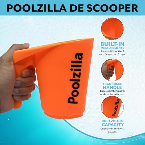 Poolzilla 1 Pack DE|Chemical Scooper, 5 5/8" Can Hold (1 Liter/2 Lbs) of Substance - Thumbnail 5
