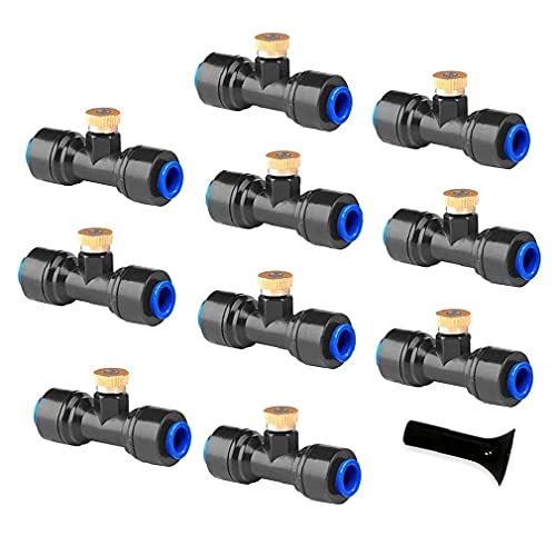 Odoukey Messing Misting Nozzles,Water Brass Misting Nozzle Outdoor Water Mister Cooling Set Greenhouse Irrigatie Kit - Afbeelding 4