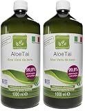 Benessence - Succo E Polpa di Aloe Vera da Bere Non Pastorizzato e Non Filtrato - 1 Bottiglia da 1000 ml - stimola le funzioni Depurative dell'organismo, facilita la Digestione (Confezione da 2)