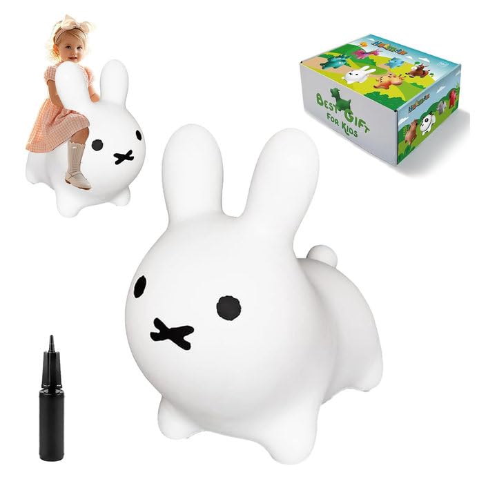 HotMax Bouncy Horse, Inflatable Bouncing Animals Hopper for Toddlers or Kids, Ride on Rubber Jumping Toys for Boy or Girl Birthday Gift(Rabbit)