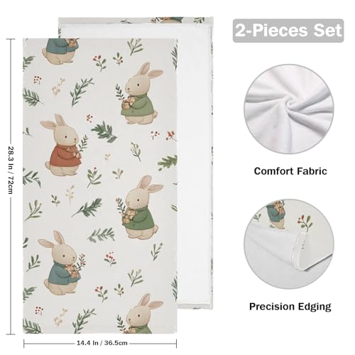 Toallas de mano de conejo de baño, absorbentes y decorativas en pack de 2 4