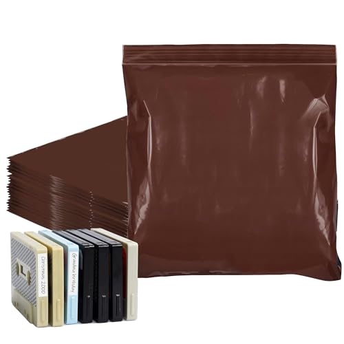 PUREVACY Amber Storage Bags with Zipper, 8 x 8 Inch Reclosable Plastic Zip Bags, 3 Mil UV Protection Poly Bag for Organizing, Packaging, Pills and Small Parts, Pack of 100