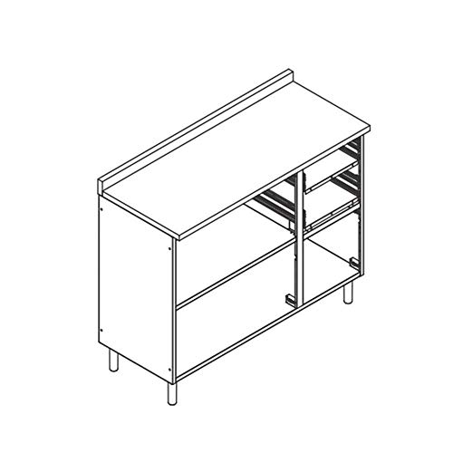 Cozinha de Aço Bertolini Multipla com Armario Aereo C/vidro e Balcao 6 Portas 2 Gavetas Branco