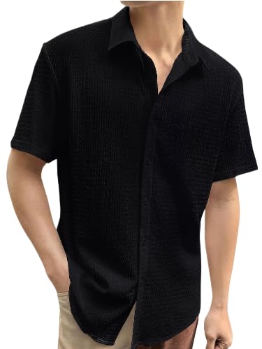Image of Pinkmint Popcorn Shirt for Men Soild Slim Fit Sleeve Spread Collar Trendy Men Shirt Summer Wear Goa Wear Olive