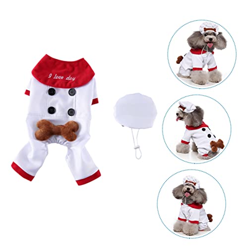 Disfraz para perro talla M color blanco UKCOCO miniatura 5