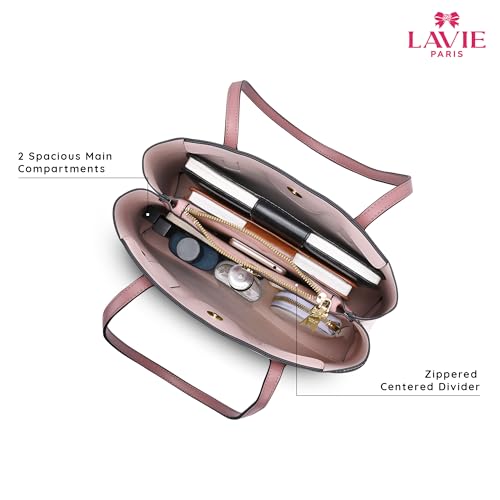 Image of LAVIE PARIS Women's 3 Compartment Large Satchel Bag | Satchel Handbag for Work | Ladies Purse | Stylish Shoulder Bag | Gift for Women