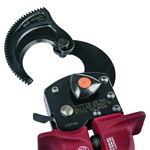 Klein Tools 63601 High-Leverage Compact Ratcheting Cable Cutter With Hardened Steel Cutting Blades And Plastic Grips #TOP10