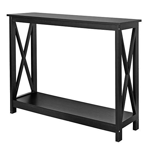 image for SUPER DEAL 2-Tier Narrow Console Sofa Side Table for Entryway/Hallway/