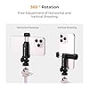 K&F CONCEPT Phone Tripod Mount with 2 Cold Shoe, Phone Holder for Tripod with 1/4" Thread, 360° Swivel and 180° Tilts Adjustable Mobile Phone Clip Compatible for iPhone and Android Phones #3