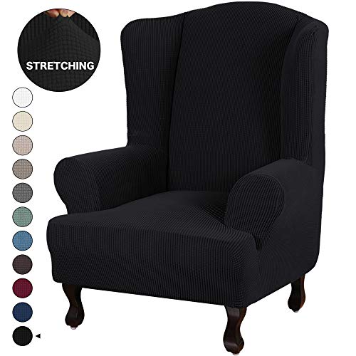 Turquoize Stretch Wing Chair Slipcover Wingback Armchair Chair Slipcovers Spandex Jacquard Sofa Covers