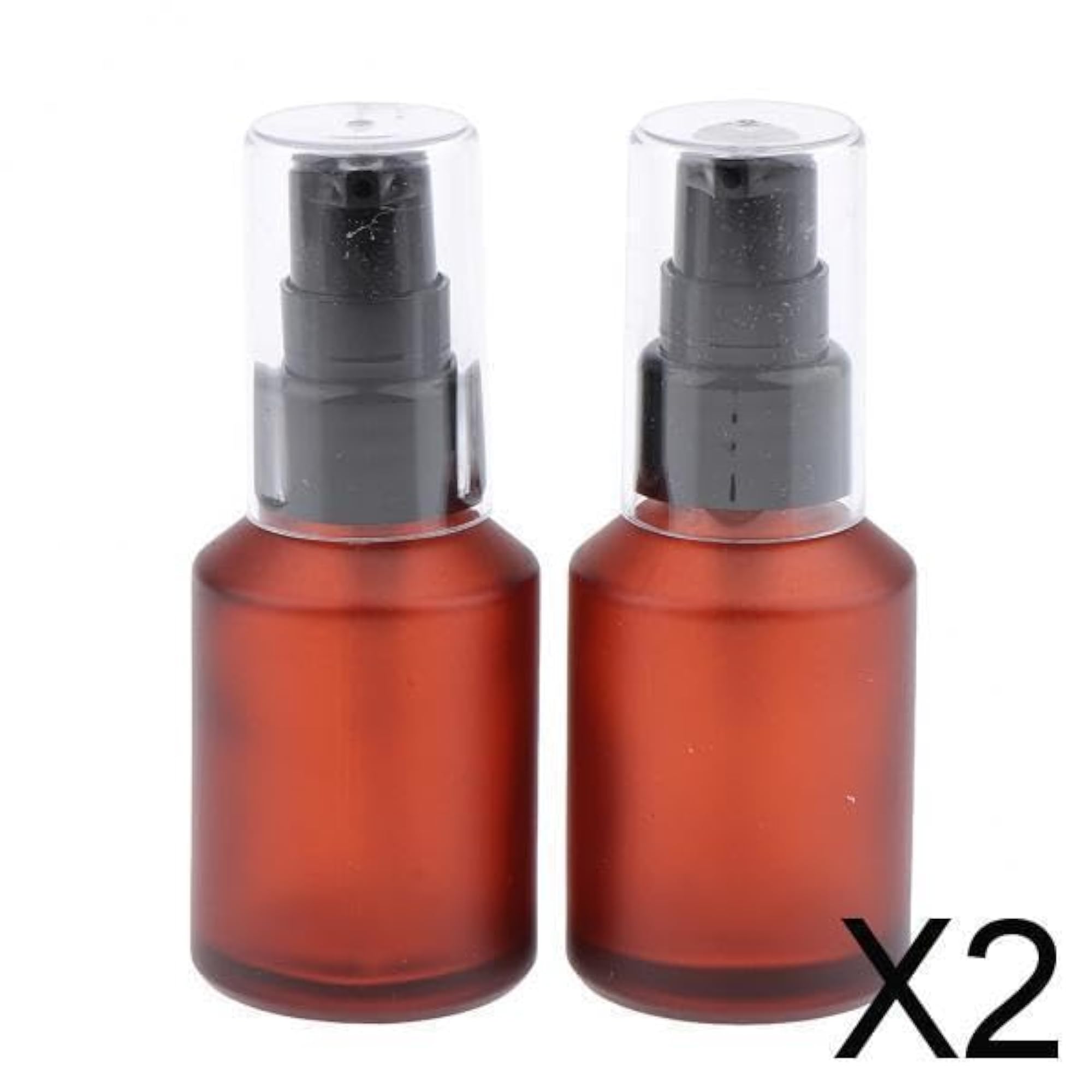 2X2Pcs Empty Refillable Glass Spray Pump Bottles, 30Ml
