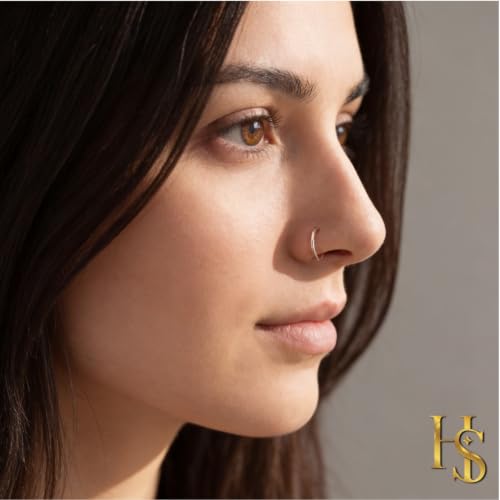 Image of HighSpark 92.5 Sterling Silver Nose Ring for Women | Simple & Elegant Nose Piercing for Women & Girls | Lovely Gift