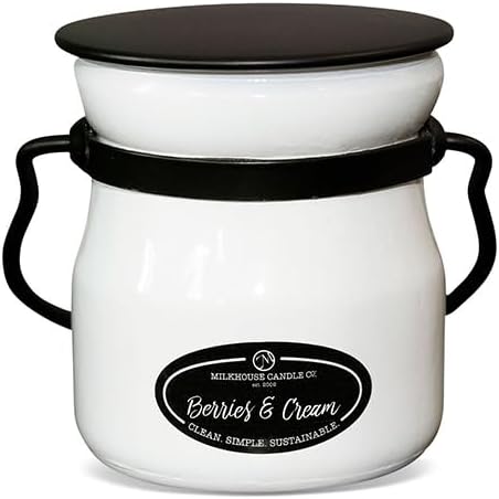 Vista 12 de Milkhouse Candle Company, Castañas asadas, Colección Creamery, Vela de soja perfumada: Vela en tarro de mantequilla, tarro de crema pequeño