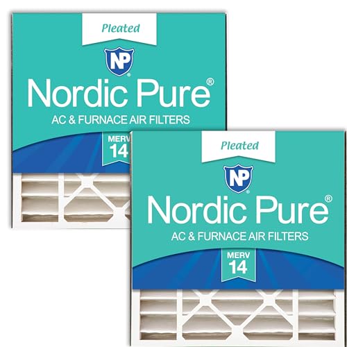 Image of Nordic Pure 20x20x5 Pleated MERV 14 Air Filter 2 Pack | Actual Size: 19 11 /16 x 20 11 /16 x 4 15 /16 Air Bear Replacement Fits 266649-103 Made in USA, Pro Strength HVAC Filtration