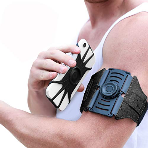 VUP Running Armband [All Screen Friendly, Detachable & 360°Rotatable] for iPhone Xs Max/Xs/XR/8 Plus/7 Plus/6s Plus/6, Galaxy S10 Plus/ S9 Plus/ S8/ A8 Plus, Note 4/5/8/9, Google Pixel 3/2 XL-Black