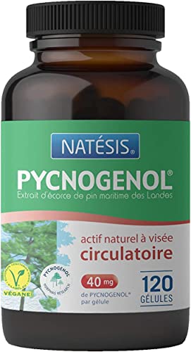 NATESIS - NATESIS - PYCNOGENOL - Antioxydant - Circulation Sanguine Jambes - Extrait Écorce Pin des Landes 100% naturel et français - Circulation veineuse - Anti Jambes Lourdes - VEGAN - 120 gélules