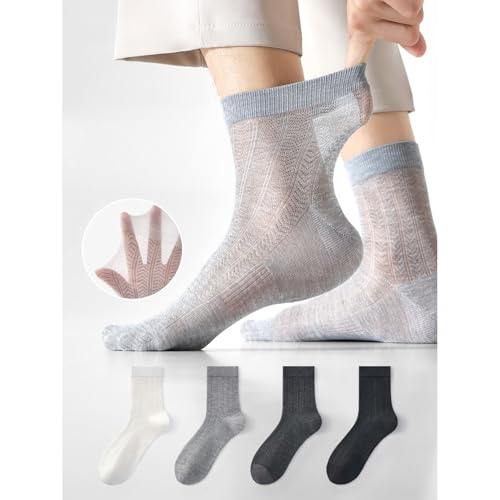 Unisex Ultra Thin Dress Socks Silk Sheer Business Nylon Spandex for Summer Mulberry Series 302