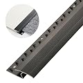Aluminum Alloy Floor Transition Strip:Cuttable Carpet Edge Protector,Carpet to Tile Threshold Strip,Door/Carpet/Tile/Threshold Reducer,Carpet Edge Trim for Home,Office,Hotel,0.9m (Black)