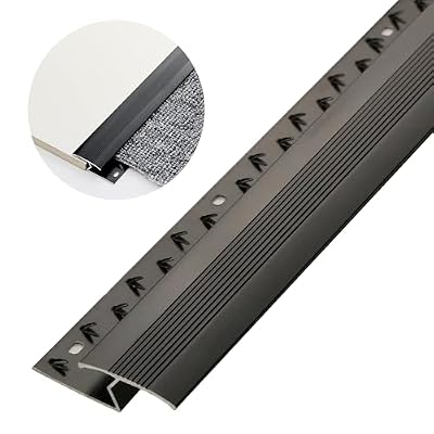 Aluminum Alloy Floor Transition Strip:Cuttable Carpet Edge Protector,Carpet to Tile Threshold Strip,Door/Carpet/Tile/Threshold Reducer,Carpet Edge Trim for Home,Office,Hotel,0.9m (Black)