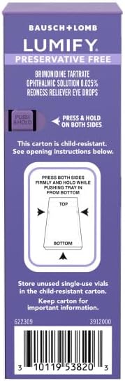 LUMIFY Redness Reliever Preservative Free Eye Drops, 20 Single Use Vials (Pack of 2) - Image 3