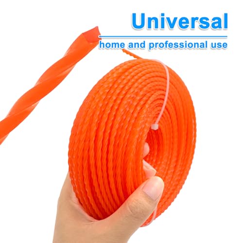 Zeqeey Verdrillter quadratischer Rasenmäherkordel Gedrehter Rechteckig Grasstrimmerschnur, 3,0 mm 50 m Schwerlast Nylon Rasenmäher Schnur, 0,12 Zoll × 164 Fuß