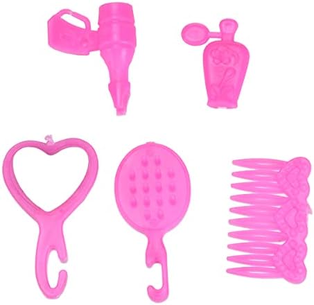 Yicare 8 Pcs Princess Furniture Accessories Miniature Dolls House Furniture Dresser Set Sofa Bed Hangers for Bedroom Barbie Doll Early Educational Puzzle Toy for Toddlers