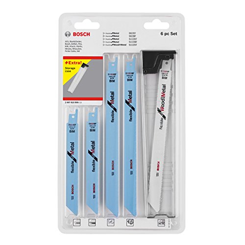 Bosch Accessories 2607010906 Set de 6 Lames de scie sauteuse wood and metal 922 ef/s 922 bf (2x)/s 1122 ef/s 1122 bf/s 1122 vf Gris