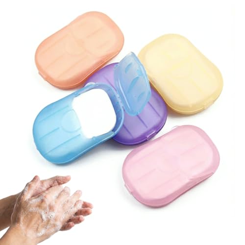 YIPFEN Lot de 4 : Feuilles de savon jetables, savon de voyage, papier savon portable, savon hygiénique pour activités extérieures