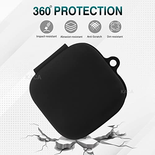 Image of KACA Protective Shockproof Silicone Cover Case with Buckle Compatible with Oppo Enco W51 (Black)
