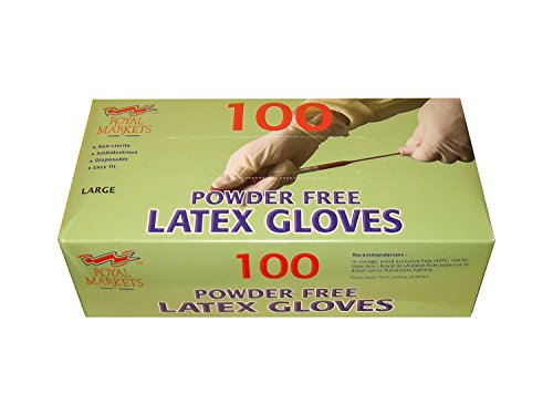 Royal Markets Latex Powder Free Gloves Large ( Pack of 100 )