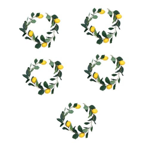 IMIKEYA 5 Pcs Simulation Lemon Rattan Lemon Hanging Rattan Wedding Artificial Fruit Garland Pretend Lemon Vines Garland Artificial Lemon Garland Flower Silk Cloth Photo Artificial Tree