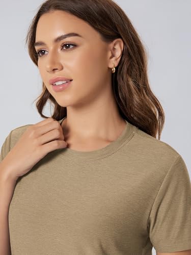 Image of ODODOS Women's Performance Cropped Tee Ultra Soft odSTRATUM Tech Short Sleeve Relaxed Top Crew Neck T-Shirts