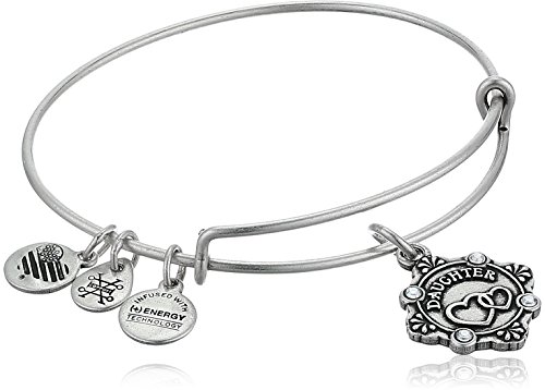 Alex and Ani Womens Because I Love You, Daughter Charm Bangle Bracelet, Rafaelian