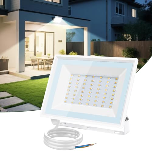 Aigostar Foco LED Exterior 50w,4300LM Foco Proyector,IP65 Impermeable Luz de Seguridad,Natural 4000K Luces led exterior, Para Jardín, Patio,Garaje, etc