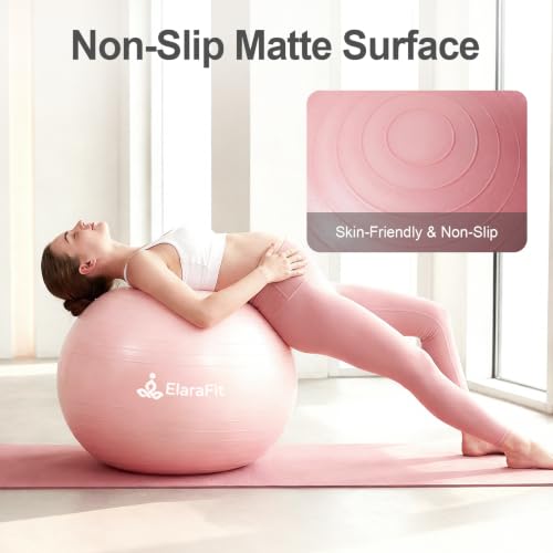 Image of Anti Burst Large Exercise Ball for Yoga Non Slip Pilates Ball with Pump 550 lbs Capacity for Pregnancy, Fitness Size L 23 to 26 inches, About 58 to 65cm