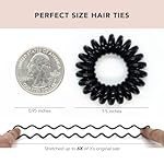 Kitsch Spiral Hair Ties for Women - Creaseless and Dent-free Coil Hair Ties No Damage, Phone Cord Coils | Made of Flexible and Durable Plastic | Ideal for Daily Use - Brunette, 8pcs - Image 2