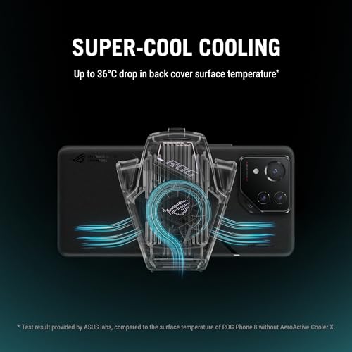 Image of ASUS ROG AeroActive Cooler X (2025), RGB Cell Phone Cooling Fan for ROG Phone 8 /9 Series, Portable Lightweight, Built-in Kickstand, Dual Physical Buttons, 3.5mm Headphone Jack, USB-C USB 2.0