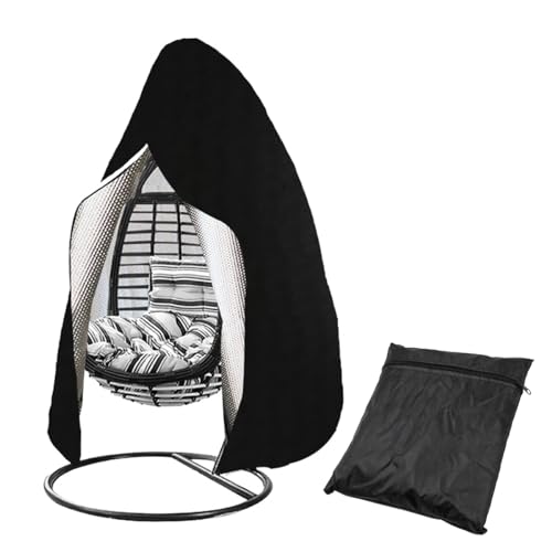 POFET Patio Hanging Egg Chair Cover Waterproof Heavy Duty Outdoor 210D Oxford Fabric Swing Egg Chair Cover with Zipper - 190x115cm