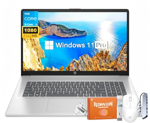 Image of HP 17 Laptop Computer 2025 for Business Students, 17.3 inch FHD Display, Intel 8-Core Processor, 16 GB RAM, 512 GB SSD, Windows 11 Pro, Copilot AI, Up to 9.5 Hours Battery, Wi-Fi 6, BT 5.4, w /Accessories