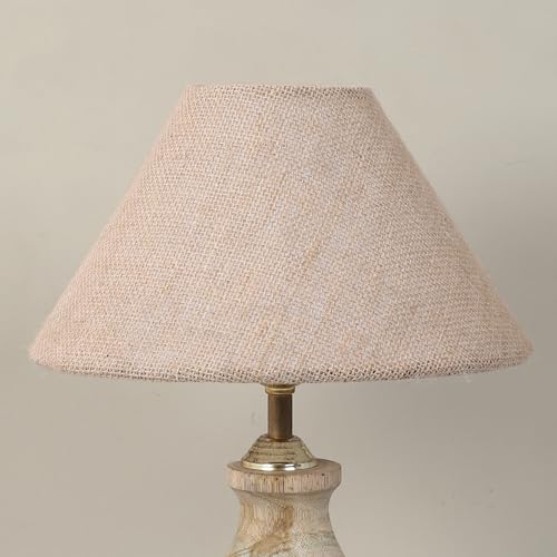 Image of tu casa Mango Wood Table Lamp | Classic Pot Design | Premium Jute Shade | Modern Home Decor | Ambient Bedside Lighting | Bedroom, Living Room, Study Table, Office & Festival Gifting