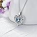 SOULMEET Blue Crystal Butterfly Heart Locket Necklace That Holds 2 Pictures Photo Sterling Silver Custom Jewelry Personalized Locket (Locket only)