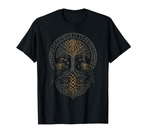 Walhalla Ravens Odin's Celtic Knot Tree of Life Viking T-Shirt
