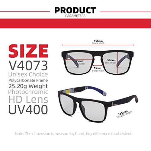 Photochromic Polarized Driving Sunglasses Men Square Matte Frame Eyewear Outdoor Sport Cycling UV Protection Glasses4
