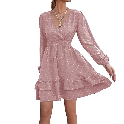 Robe trapèze fluide rose pour camoufler les rondeurs avec élégance