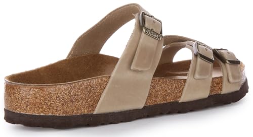 Birkenstock Unisex Franca Oiled Leather Tobacco Brown Sandals 7 W / 5 M US3