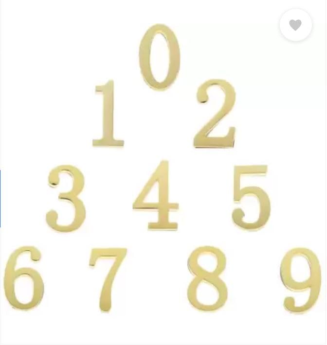 Dratal Self Adhesive Waterproof Mailbox Numbers 0-9 Self Adhesive 3D House Shop Door Numbers ABS Alloy Address Number Stickers For Apartments, Hotel, Offices, Decoration Projects