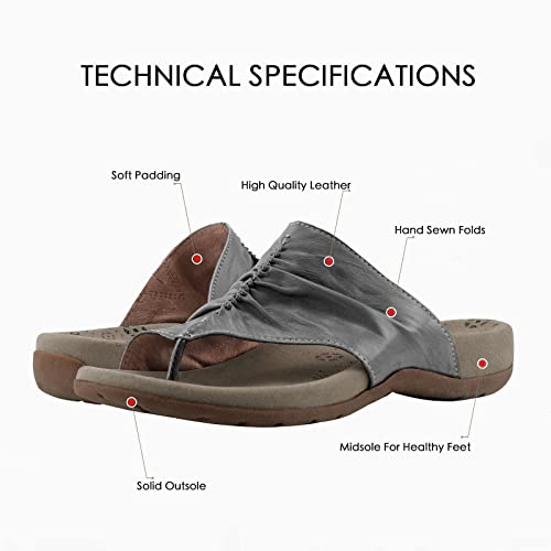 BCSTUDIO Womens Sandals Classic Backless Toe Post Design Comfort Flip Flop with Arch Support4