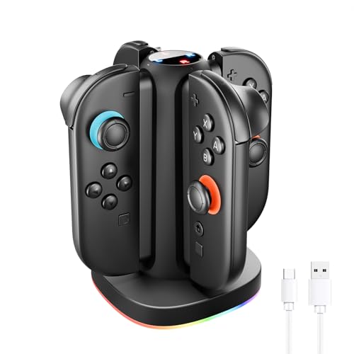 MARSDOCK Charging Dock for Nintendo Switch 2 Joycon - 4 in 1 Magnetic Charger Fast Controller...