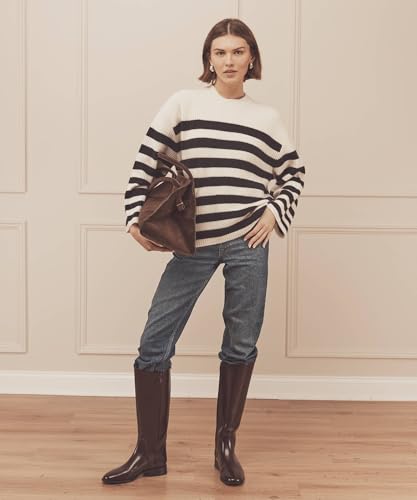 Image of NAADAM Women's Super Luxe Cashmere Striped Crewneck
