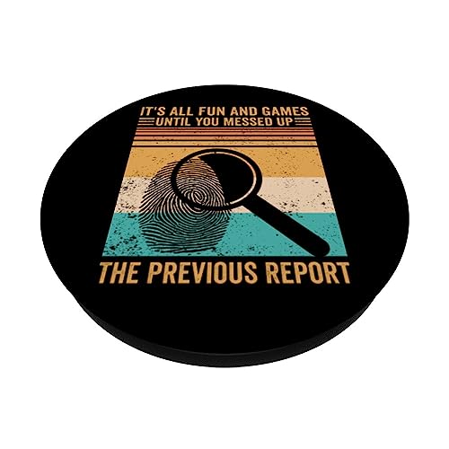 Forensic Scientist Fun Games You Messed Up Previous Report PopSockets Swappable PopGrip, Black - Image 2